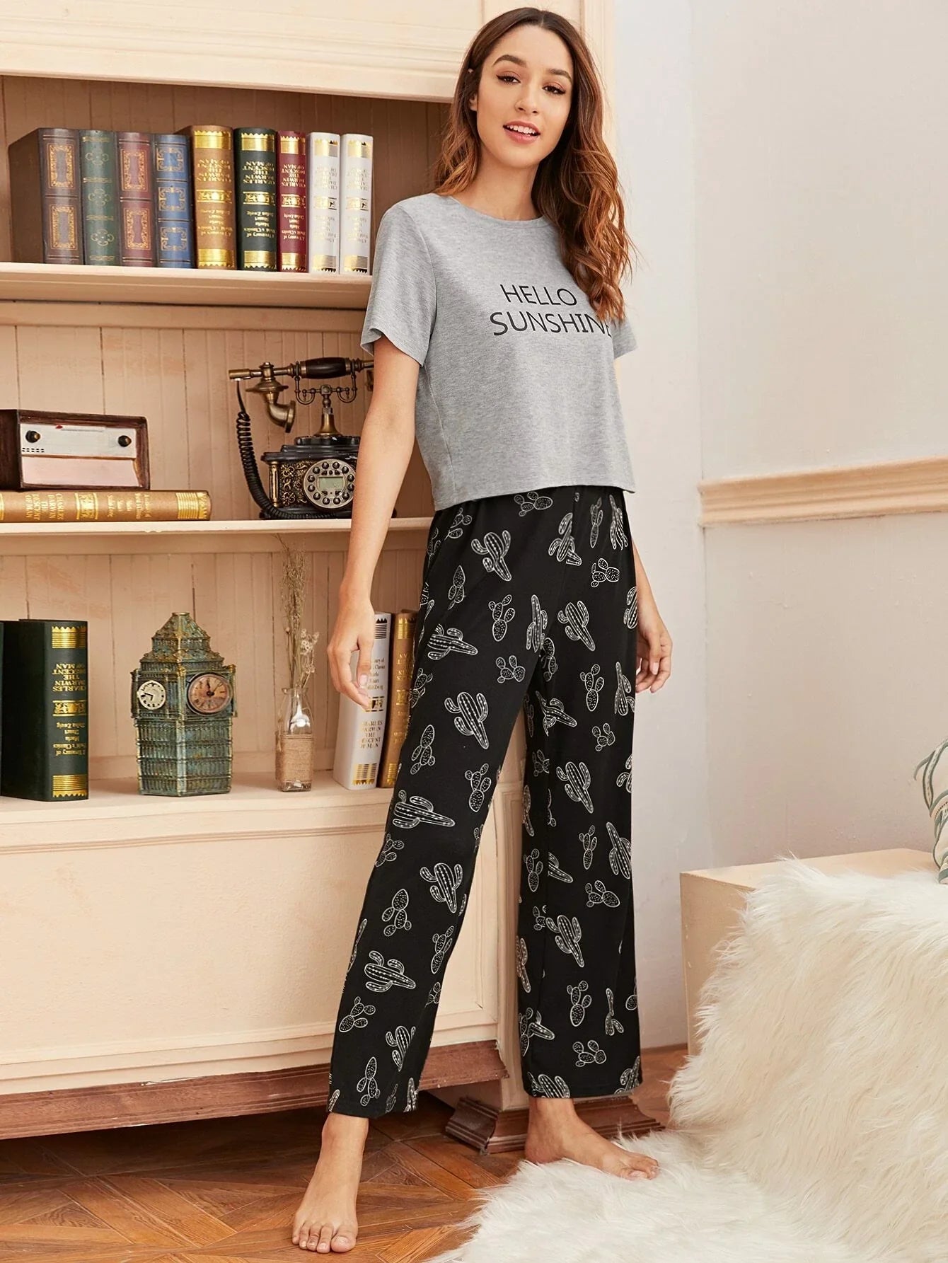 Hello Sunshine Printed Night Suit