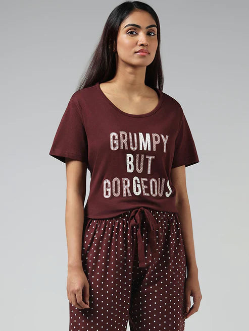 Grumpy But Gorgeous Printed Night Suit