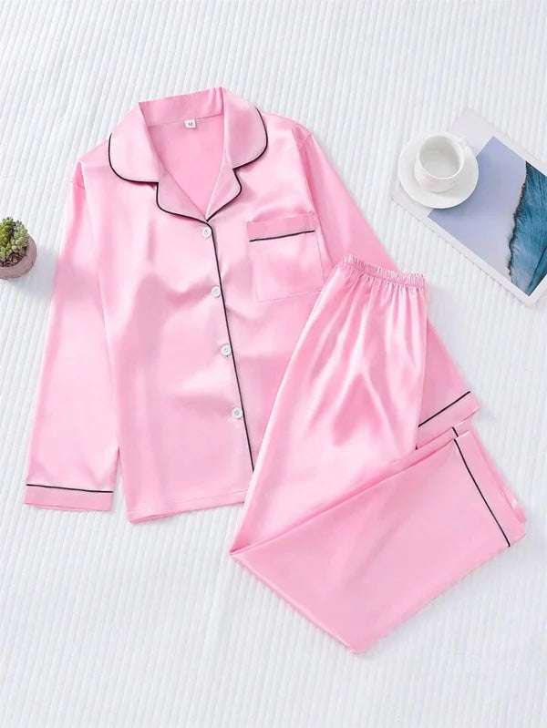 Baby Pink Silk Pj Set