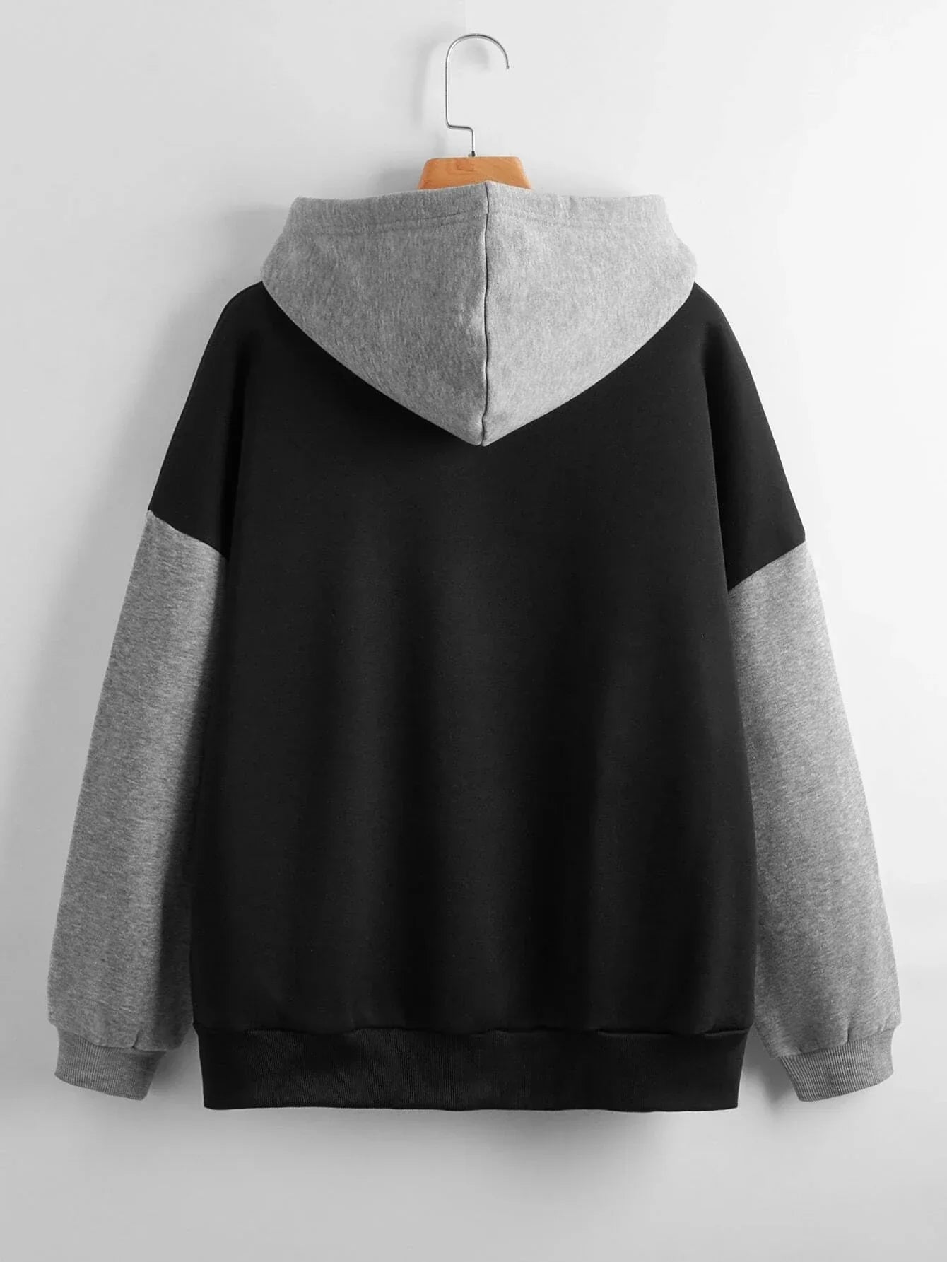 Black With Grey Basic Kangaroo Hoodie