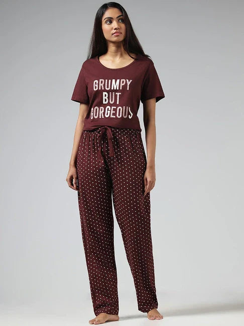 Grumpy But Gorgeous Printed Night Suit