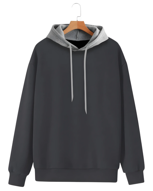 Charcoal With Grey Basic Kangaroo Hoodie