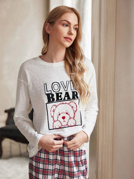 Love Bear Printed Night Suit