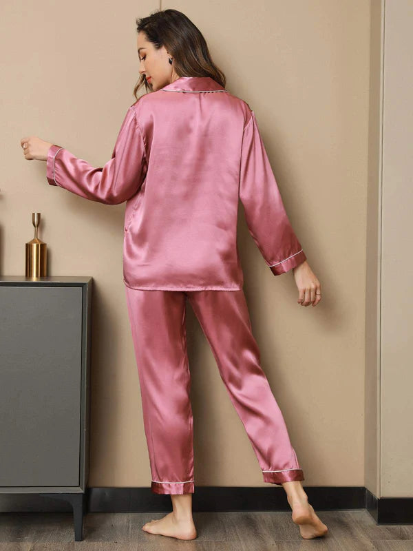 Pink Silk Pj Set