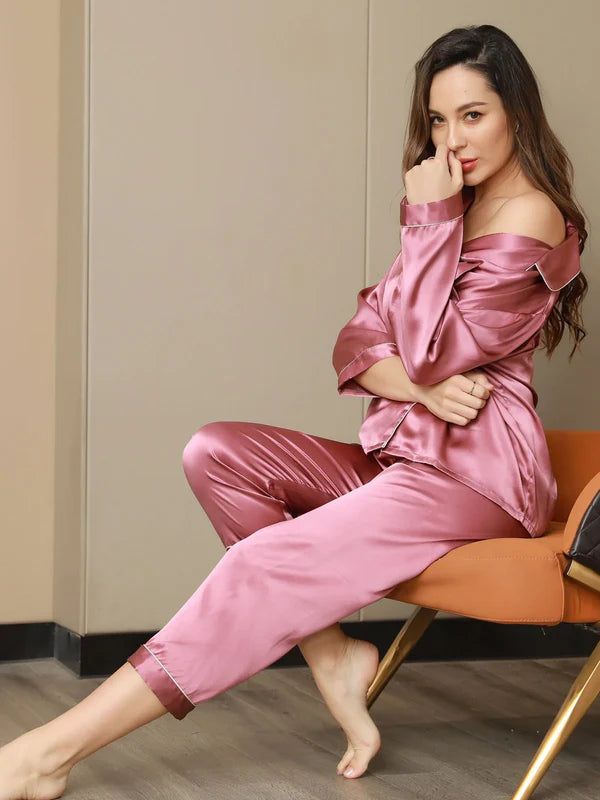 Pink Silk Pj Set