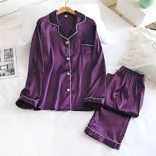 Purple Silk Pj Set